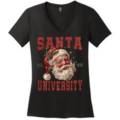 Get into the holiday spirit with our Vintage Retro Santa Claus Face Funny Christmas Women's V-Neck T-Shirt. This whimsical design features a classic Santa Claus face that is sure to spread joy and cheer wherever you go. Perfect for holiday parties, family gatherings, or just spreading some Christmas magic throughout the season. Made with high-quality materials and a comfortable fit, this Women's V-Neck T-Shirt is a must-have for anyone looking to show off their festive spirit. Make a statement t Santa Claus Face, Surf Hoodies, Face Funny, Funny Christmas Tshirts, Sweatshirt Blanket, Retro Santa, Kids Tie Dye, Striped Beanies, Whimsical Design