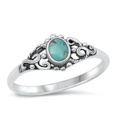 CHOOSE YOUR COLOR Filigree Oval Simulated Turquoise Promise Ring .925 Sterling Silver Band Blue Cubic Zirconia Female Size 6 All our silver jewelry is crafted from .925 silver also commonly referred to as sterling silver. Sterling silver is the standard for beautiful high-quality silver jewelry and can not be replicated by lower priced silver plated jewelry. It is 92.5% pure silver, mixed with alloys to add strength and durability to stand the test of time. We promise superior service which incl Vintage Drop Earrings, Turquoise Drop Earrings, Silver Plated Jewelry, Cool Necklaces, Genuine Turquoise, Size 10 Rings, Sterling Silver Bands, Selling Jewelry, Silver Turquoise