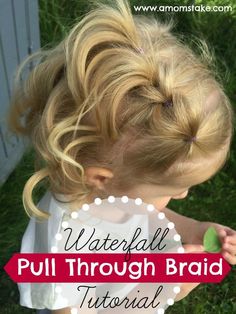 Simple, but so cute! This Waterfall Pull Through Braid is perfect t for everything from play dates to weddings! #ad Pull Through Braid, Braid Tutorial, Penteado Cabelo Curto, Easy Hair, Pull Through