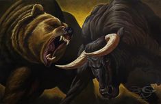 Bulls vs Bears Bull Quotes, Bulls And Bears, Bear Vs Bull, Wall Paint Inspiration, Bull And Bear, Bull Bear, Bulls Wallpaper, Street Tattoo, Day Trade