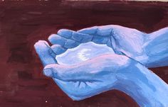 a painting of two hands holding each other