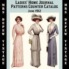 Vintage Sewing Pattern Ladies' Home Journal Counter Catalog Complete Summer 1912 PDF Digital Copy E-book 1912 Fashion Women, Music Man Costumes, Titanic Fashion, 1912 Fashion, Period Dresses, Journal Patterns, Victorian Ceiling, Decades Fashion, Historical Sewing