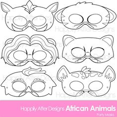 printable african masks for kids to color and cut out with the text happy after designs african animals