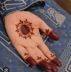 a woman's hand with henna on it