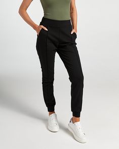 Women's Elite+ Pintuck Jogger | BYLT Basics™ - Premium Basics Stretch Sports Joggers With Pull-on Style, Comfort Stretch Joggers With Elastic Side Panels, Athleisure Comfort Stretch Tapered Leg Joggers, Athleisure Joggers With Comfort Stretch And Elastic Panels, Relaxed Fit Athleisure Elastane Pants, Athleisure Joggers With Ribbed Waistband And Stretch, Sporty Tapered Leg Sweatpants With Comfort Stretch, Sporty Joggers With Elastic Waistband And Comfort Stretch, Sporty Joggers With Comfort Stretch And Tapered Leg