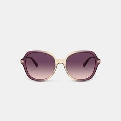 The bigger the better. With a striking rounded geometric silhouette these oversized sunglasses make a bold statement. Finished with full UV protection lenses our iconic Coach hangtag wraps around the temple for a heritage touch. | Coach Wrap Around Hangtag Oversized Geometric Round Sunglasses - Women's - Purple/beige Gradient Modern Coach Sunglasses With Uv Protection, Modern Coach Sunglasses With Mirrored Lenses, Coach Sunglasses With Tinted Lenses For Summer, Chic Coach Sunglasses With Uv Protection, Summer Coach Sunglasses With Tinted Lenses, Coach Modern Sunglasses With Mirrored Lenses, Coach Sunglasses With Gradient Lenses For Summer, Chic Coach Sunglasses With Tinted Lenses, Coach Polarized Sunglasses For Summer