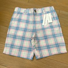 Janie And Jack Pink Blue White Plaid Shorts Boys 7 Casual Pink School Bottoms, Pink Casual Bottoms For School, Casual Pink Bottoms For School, Pink Cotton School Bottoms, Preppy Pink Bottoms For School, Pink Short Bottoms For School, Pink Short Length School Bottoms, Multicolor Cotton School Bottoms, Multicolor Cotton Bottoms For School