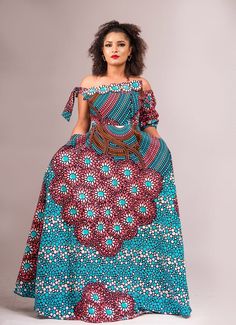 "We invite you to be part of African culture with this gorgeous dress hand sewn with love by our team of professional tailors.  This is a one of a kind maxi dress. The style and the finishing of this dress will have you stand out any where you wear it to including dates, dinners, birthdays, photoshoot, wedding, bridal shower, etc You are welcome to choose a fabric of your choice. Please message us to see options  Product details: 100% African wax cotton Lined Model's height 5'7\" wearing a US 6/UK 10 Zipper at the back Care instructions: Wash with mild soap. Do not bleach" Maxi Dress Ankara, Ankara Maxi Dress, Ankara Long Gown Styles, Dress Ankara, Ankara Gowns, Ankara Gown, Afrikaanse Mode, African Maxi Dresses, African Fashion Ankara