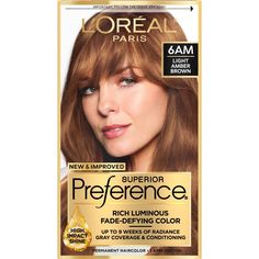 Preference’s Superior Fade-Defying Color & Shine system creates luminous, lit-from-within color, with natural-looking highs & lows, and beautiful gray coverage. With up to 8 weeks of fade-defying color, rich, long-lasting color shines from every strand and resists fading or turning brassy week after week. The kit also includes a color protective Color and Shine Conditioner formulated with Golden Camelina Oil, Anti-Oxidant Vitamin E and UV filter to help keep first day color vibrancy and silky, r Light Amber Brown Hair, Ash Blond, Paris Hair, Gel Hair, Covering Gray Hair, At Home Hair Color, Hair Dyes, Temporary Hair Color, Amber Brown