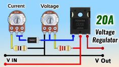 the wiring diagram for two voltages and one switch on an electrical device, which is connected