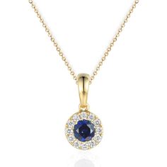 A beautiful blue sapphire sparkles away in this 9ct yellow gold necklace. A halo of diamonds compliments the sapphire making this gorgeous necklace perfect for September birthdays. Sapphire is thought to bring protection, good fortune and spiritual insight. It is also the gemstone for 10th anniversaries. Part of the Allum & Sidaway Birthstone collection. Sapphire weight: 0.33ct Total diamond weight: 0.13ct 18" chain. September Birthstone Necklace, Dream Wedding Ring, September Birthday, Yellow Gold Necklace, September Birthstone, Good Fortune, Birthstone Necklace, Fine Jewellery Necklace, Gorgeous Necklaces