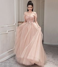 Pink tulle long prom dress pink evening dress · Little Cute · Online Store Powered by Storenvy Pink Tulle Evening Dress, Pink Sweet 16 Dress, Pink Tulle Prom Dress, Prom Dress Pink, Tulle Long Prom Dress, Prom Dresses Long Pink, Junior Prom, Pink Evening Dress, Junior Prom Dresses