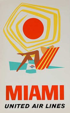 a poster with the words miami united air lines