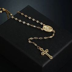 Simply Luminous Rosary Necklace, Cross Necklace, Gold Rosary, Rose Gold Rosary, Religious Necklace, Lariat Necklace Gorgeous, Sparkling, And Light-Catching Rosary Cross Necklace. Gold Plated Gold Rosary, Coin Pendant Necklace, Rosary Necklace, Gold Cross Pendant, Religious Jewelry, Cross Pendant Necklace, Mua Sắm, Lariat Necklace, Coin Pendant