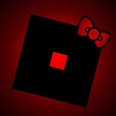 an image of a hello kitty wallpaper with red light in the corner and black background