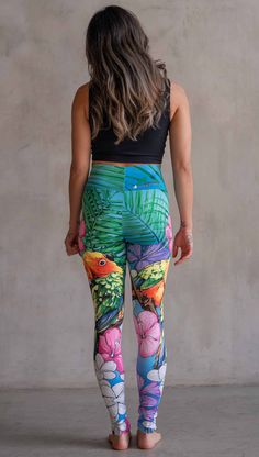 Buttery Soft Athleisure leggings with hand drawn artwork. Printed and sewn in USA. Sportswear Leggings In Recycled Polyester With 4-way Stretch, Colorfulkoala Leggings, Non-stretch Multicolor Leggings For Spring, Pilates Workouts, Multicolor Full-length Athleisure Leggings, Athleisure Leggings, Tropical Hibiscus, Eagle Rock, Printed Yoga Leggings