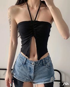 Zlily - Solid Color Slim Fit Fashion Halter Sexy Backless Tank Top Backless Tank Top, Fit Fashion, Black Tank Tops, Types Of Collars, Pretty Outfits, Workout Clothes, Fitness Fashion, Slim Fit, Tank Top