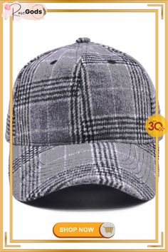 Christmas Contrasting Plaid Cap Baseball Cap Holiday Party Matching Trendy Fall Snapback Baseball Cap, Trendy Winter Baseball Cap With Curved Bill, Plaid Cap One Size Fits Most, Adjustable Plaid Cap, Trendy Winter Dad Hat, One Size, Gray Winter Baseball Cap With Curved Brim, Trendy Curved Brim Dad Hat For Winter, Casual Snapback Party Hat, Winter Gray Curved Brim Baseball Cap