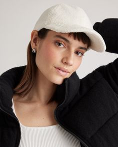 A baseball cap, but make it luxe. Elevate your cold weather wardrobe with our Sherpa Baseball Cap—a fresh take on a timeless classic. This hat will take your look to new levels of comfy-cozy and features a more eco-friendly fabric made of recycled materials. Blue Quince, Womens Sherpa, Women Baseball, Eco Friendly Fabric, Comfy Cozy, Soft Hands, Baseball Caps, Quince, Dusty Blue