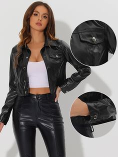 Shop Allegra K for metallic biker holographic button down shiny jacket you are looking for, get more women's jackets for yourelf. Order now! Free Returns! Halloween Spread, Cropped Jackets, Shiny Jacket, Metallic Jacket, Jackets Black, Open Front Jacket, Women's Jackets, Long Sleeves Jacket, Halloween Women