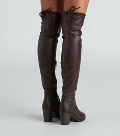 Made for stylish strutting down the street. you'll adore these faux leather over-the-knee boots featuring an almond toe. a stacked block heel. a side zipper closure. and a high shaft. Complete the look in a trendy sweater dress for a day in the city!Fit & Features Almond toe Stacked block heel Side zipper closure High shaft. over the knee Faux leather material Runs true to size Thigh High Polyurethane Heeled Boots For Fall, Thigh High Polyurethane Boots For Fall, Thigh High Boots For Fall, Trendy Knee-high Boots With Zipper For Fall, Synthetic Knee-high Boots For Fall, Tall Synthetic Knee-high Boots For Fall, Thigh High Wide Calf Faux Leather Boots, Wide Calf Thigh High Faux Leather Boots, Fall Over-the-knee Boots With Zipper Closure