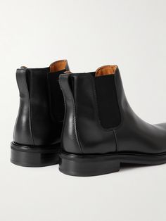 DESIGNED BY MR PORTER. Chelsea boots are a modern essential and Mr P.'s 'Olie' pair is truly classic. Set on sturdy leather soles, they're crafted from the smooth hide and have the elasticated gussets synonymous with the style. Wear yours with everything from jeans to tailored trousers. This product is part of Mr P.’s PERMANENT collection, a range of premium everyday staples designed to form the foundation of the modern man’s wardrobe. Classic Leather Chelsea Boots With Leather Footbed, Classic Black Chelsea Boots With Rubber Heel Cap, Classic Chelsea Boots With Lug Sole For Work, Classic Black Chelsea Boots With Rubber Sole, Classic Black Chelsea Boots With Lug Sole, Classic Black Leather Chelsea Boots, Business Leather Chelsea Boots With Vibram Sole, Classic Chelsea Boots With Rubber Heel Cap, Classic Chelsea Boots With Lug Sole And Round Toe