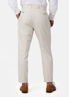 The Sand Linen Pants hit the spot for comfort in the best-dressed way. The breathable linen cotton blend makes them the ideal look for your summer event. Custom made, ensuring you feel comfortable and look sharp all day long. Fitted Chinos For Business Casual In Summer, Fitted Chinos For Summer Business Casual, Business Casual Summer Pants With Welt Pockets, Summer Business Casual Pants With Welt Pockets, Summer Fitted Chinos For Business Casual, Summer Business Casual Chinos, Linen Dress Pants Trousers For Summer, Summer Linen Dress Pants With Pockets, Summer Linen Tapered Leg Dress Pants