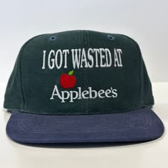 I GOT WASTED AT Applebees my Vintage Mid Green Crown Funny Strapback C – Old School Hats Beauty School Dropout Hat, Cheap Fun Fitted Hats, Stripping Baseball Hats, Cheap Funny Green Hat, Knitted Hat Poem, Lurking Class Hat, Fun Day Beanie, School Hats, Caps Game