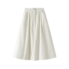 F00219367-100 White Flowy Skirt With Pockets, White Maxi Skirt With Pockets For Summer, White Full Skirt With Pockets, White Flared Skirt With Pockets, White Cotton Full Mini Skirt, White Long Skirt With Pockets, White Long Maxi Skirt With Pockets, White Full Skirt Bottoms With Pockets, White Midi Skirt With Pockets