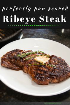 two steaks sitting on top of a white plate