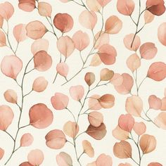 Elegant and inviting, this watercolor botanical adds warmth and charm to your interiors. The delicate branches are laden with rounded leaves painted a soft blend of pink. Elaina is an unpasted, vinyl wallpaper. Rasch Elaina Blush Watercolor Boughs Wallpaper in Pink | RH691719 Pink Floral Wallpaper, Cherry Blossom Wallpaper, Brewster Wallcovering, Blush Wallpaper, Aqua Wallpaper, Feuille Eucalyptus, Wallpaper For Sale, Contemporary Wallpaper, Botanical Wallpaper