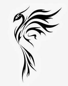 a black and white bird tattoo design