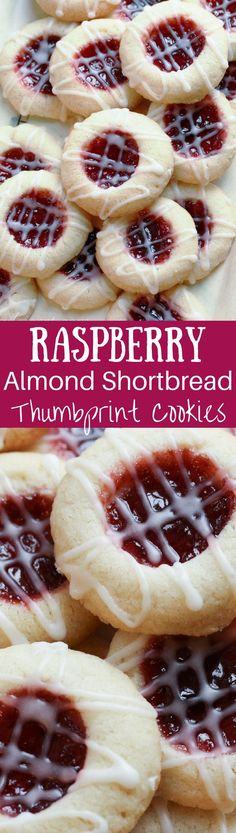 raspberry almond shortbread cookies with chocolate icing