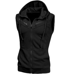 Modern and comfortable, this sleeveless zip-up hoodie features one split pocket and drawstrings, which are great for fall or spring to complement any casual outfit. The stylish hooded vest is easy to carry around to your outdoor activities such as basketball, hiking, and camping. Style this vest with your active shorts or pants. Slim Fit Hoodie, Hiking And Camping, Camping Style, Hoodie Vest, Hooded Vest, Sleeveless Hoodie, Active Shorts, Drawstring Hoodie, Zipper Hoodie