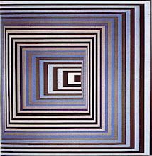 an image of a square in the middle of a room with white and black stripes