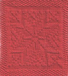 a red knitted square with the words love on it