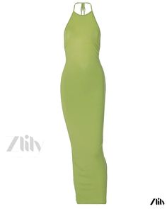 Zlily - Stylish and Sexy Slim Fit Backless Pleated Belted Dress Stretch Maxi Dress For Club And Spring, Stretchy Maxi Dress For Spring Clubbing, Spring Stretch Maxi Dress For Club, Green Backless Maxi Dress For Club, Trendy Fitted Halter Neck Maxi Dress, Skirt Skirt, Types Of Skirts, Belted Dress, Color Combination