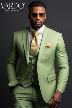 Fashion Outfits Green, Green Three Piece Suit, Men Suits Style, Three Piece Suit For Men, Green Suit Men, Slim Fit Suit Men, Honey Dew, Formal Fashion