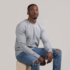 The Classic LS is a must-have long-sleeve tee version of our best-selling Classic Crew, but with added tailored full-length sleeves. Crafted from our custom heavyweight Supima Interlock fabric, it offers unmatched softness and durability. Heather Grey Long Sleeve Sweatshirt With Ribbed Cuffs, Heather Grey Relaxed Fit Long Sleeve Sweatshirt, Heather Grey Long Sleeve Relaxed Fit Sweatshirt, Basic Gray Long Sleeve Sweatshirt, Basic Long Sleeve Gray Sweatshirt, Heather Grey Long Sleeve T-shirt For Streetwear, Gray Cotton Long Sleeve Sweatshirt, Heather Grey Long Sleeve Streetwear Top, Heather Grey Long Sleeve Sweater For Streetwear