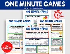 one minute games for kids to play with