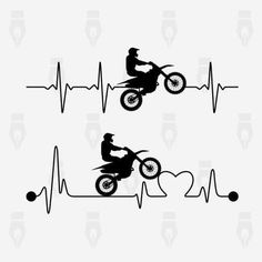 two motorcyclists are riding on the same bike and heartbeat is in the background