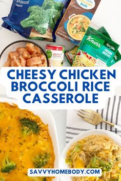 cheesy chicken broccoli rice casserole is an easy and delicious dinner