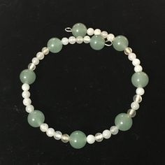 Handmade By Bb (My Mom). Nwot 8.5" Memory Wire With 8mm & 4mm Genuine Semi-Precious Round Beads. Green Aventurine & (Best Guess) Serpentine Also Works As An Anklet. Serpentine Bracelet, Memory Wire, Green Aventurine, Womens Jewelry Bracelets, Round Beads, Anklets, Semi Precious, Women Jewelry, Bracelet