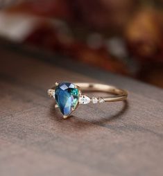 Flower Halo Engagement Ring, Pear Sapphire Ring, Blue Green Sapphire Engagement Ring, Banana Phone, Teal Sapphire Ring, Green Sapphire Engagement, Black Onyx Engagement Ring, Green Sapphire Engagement Ring, Onyx Engagement Ring