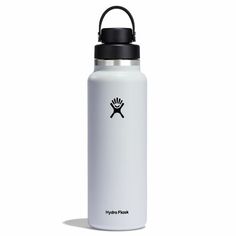 the hydro flask water bottle is shown in white