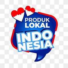 the logo for indo's new product is shown in blue and red, with hearts on