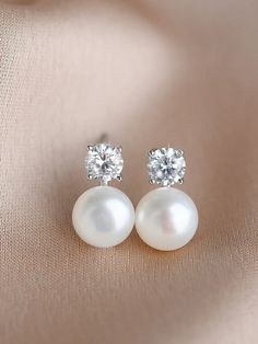 Color:Silver \nStyle:Elegant \nStyle:Vintage \nMaterial:Copper \n Pearl Earrings Studs, Princess Earrings, Copper Wedding, French Retro, White Princess, Bridesmaid Accessories, Pearl Stud Earrings, Elegant Earrings, Wedding Event