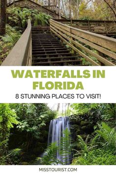 waterfalls in florida with text overlay that reads 8 stunning places to visit