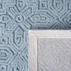 The sophisticated rugs in the Textural Collection display finely textured patterns, etched into a rich, solid colored, looped pile. Textural rugs are hand-tufted using pure wool with a cotton backing adding depth and dimension in any room and a cushioned, comfort-soft feel underfoot. Safavieh Textural Audeline 2 X 8 (ft) Wool Blue Indoor Geometric Bohemian/Eclectic Runner Rug | TXT101M-28 Eclectic Area Rug, Light Blue Rug, Bohemian Eclectic, Coastal Rugs, Collection Display, 9x12 Rug, Striped Rug, Hand Tufted Rugs, Rug Sale