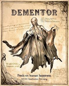 a poster with an image of a woman in a dress and the words, dementor